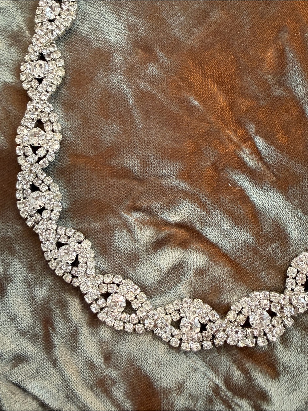 Crystal Infinity Link Statement Necklace - Silver Rhinestone